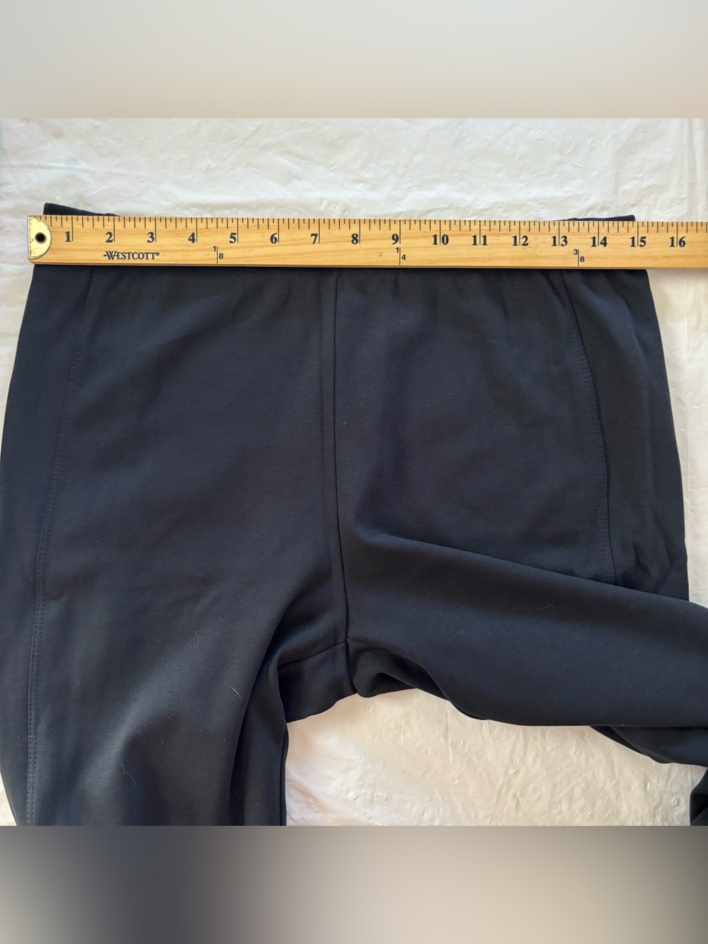 NWT Picadilly Black Straight-Leg Dress Pants Ruched Ankle SZ M - Picture 3 of 9